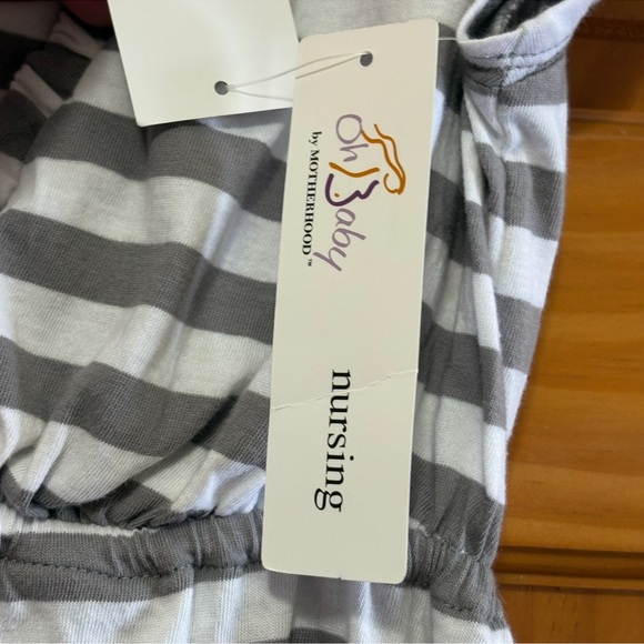 Motherhood Gray and White Striped Sleepwear - Picture 4 of 10